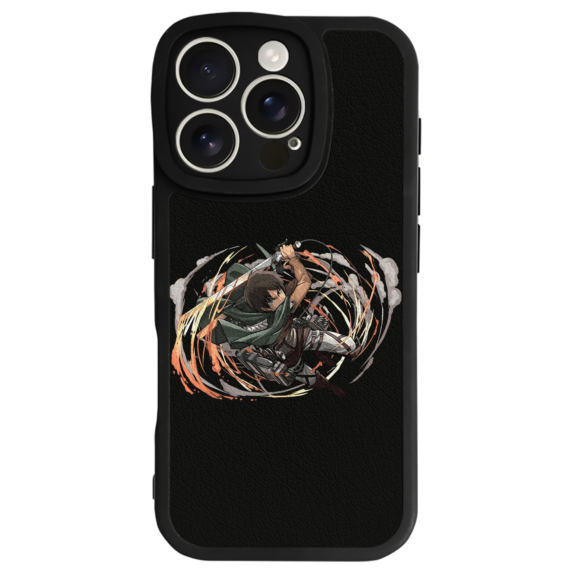 （画像用） 進撃の巨人 エレン･イェーガー Attack on Titan Eren Jäger 【iPhone 16シリーズ対応】シリコンスマホケース（レザー調） 材質：シリコン